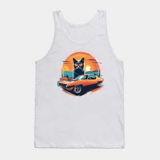 Feline Fashion: Cool Cat in Shades Tank Top